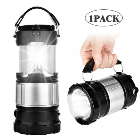EEEKit Solar Camping Lantern, 2-in-1 Rechargeable Handheld Flashlights, 1000 LM Collapsible 6 LED Lantern Camping Gear Equipment for Outdoor Hiking, Camping Supplies, Emergencies, Hurricanes,