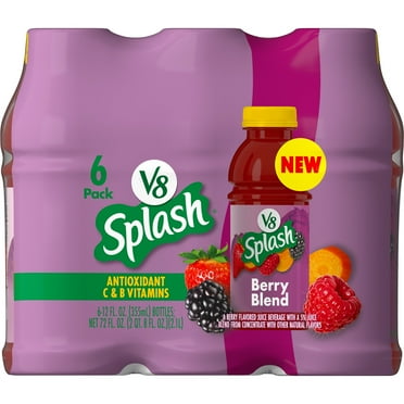 V8 Splash Berry Blend Flavored Juice Beverage, 12 fl oz Bottle, 6 Count