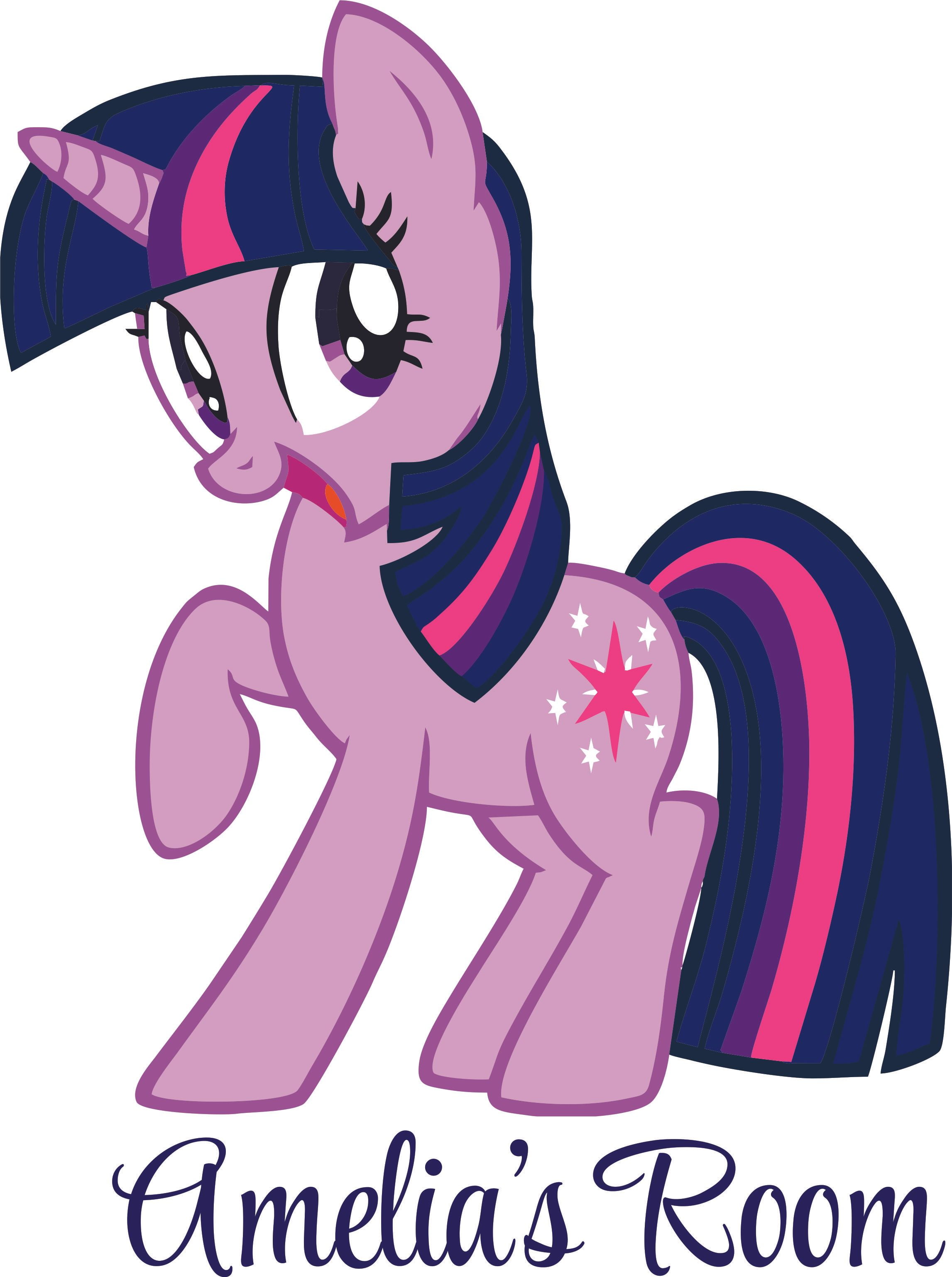 My Little Pony Wall Sticker Unicorn Decal Personalised Name Girls Twilight