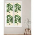 thumbnail image 2 of Window Privacy Film Green Botanical Stained Glass Window Film Decorative Sun Block Window Cover Vintage Palm Leaves Tropical Window Clings Static Adhesive Sticker for Bathroom 17.7"x78.7", 2 of 7