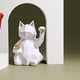 thumbnail image 5 of Btafrte Resina Geométrica Mate Gato La Suerte Estatua Adornos Animal Modelo Del (blanco), 5 of 9