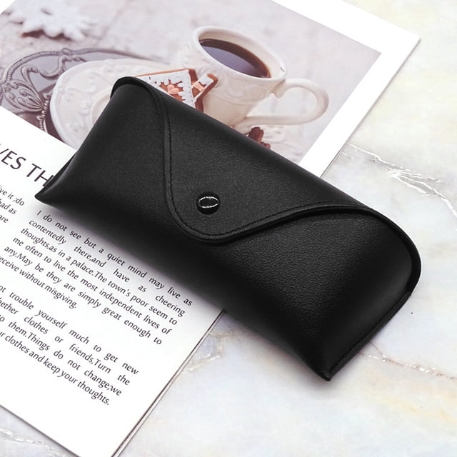 Estuche para gafas de sol con espejo, de cuero, moderno, para exteriores, con bolsillo, de cuero, duradero