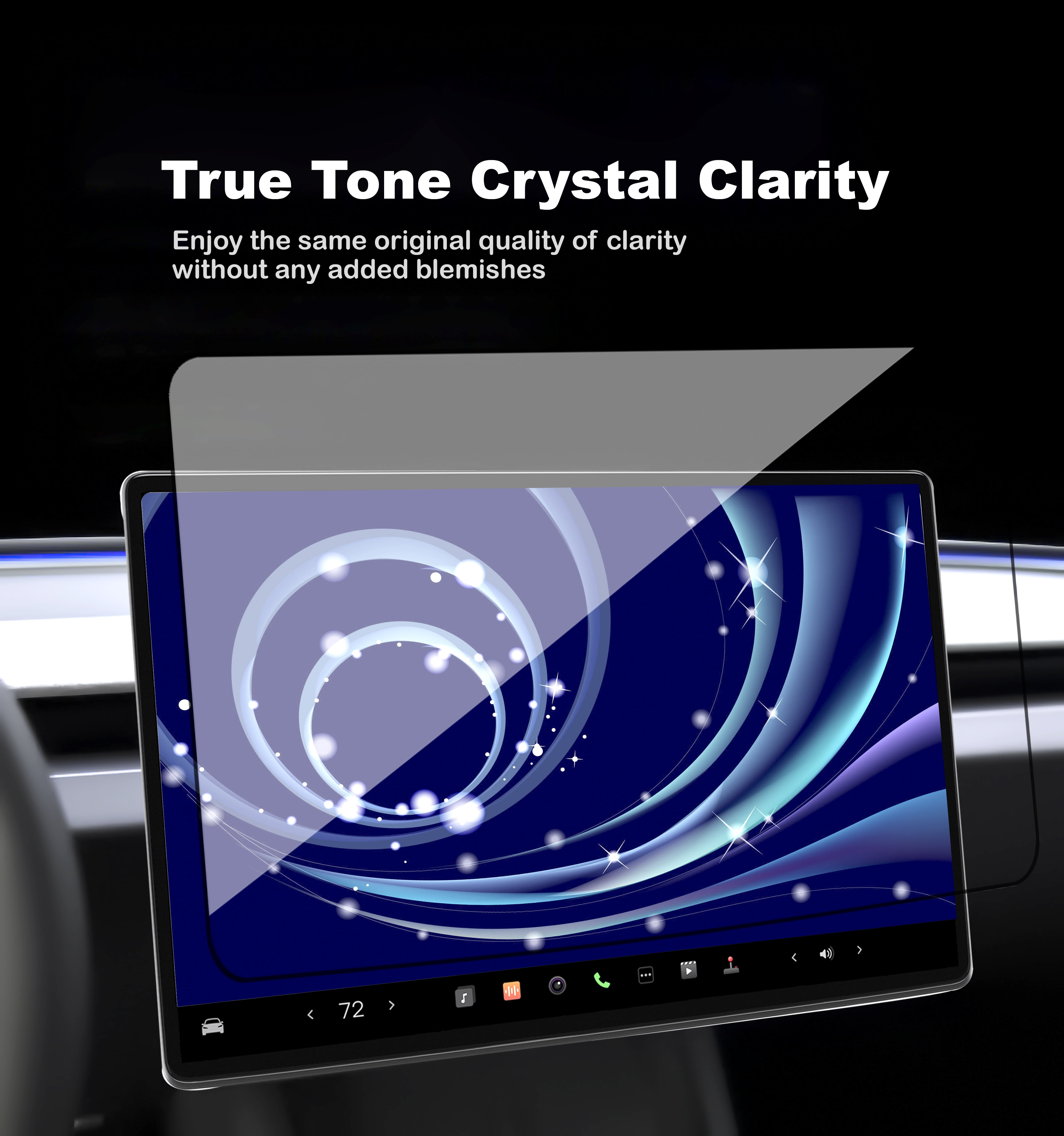 Obaska Tempered Glass Screen Protector designed for 2024-2025 Tesla Model 3 Highland & 2025-2026 New Model Y Juniper
