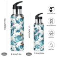thumbnail image 2 of Yayeee 20oz Insulated Water Bottle Double Wall Stainless Steel with Flip Straw Lid, Green Ocean Waves Pattern, 2 of 7
