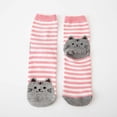 thumbnail image 2 of Daznico Women Mid Crew Ribbed Socks Stripe Cartoon Cat Face Novelty Print Soft Breathable Stretch Stockings for Girls Daily Casual Cute Outfit Matching, 2 of 4
