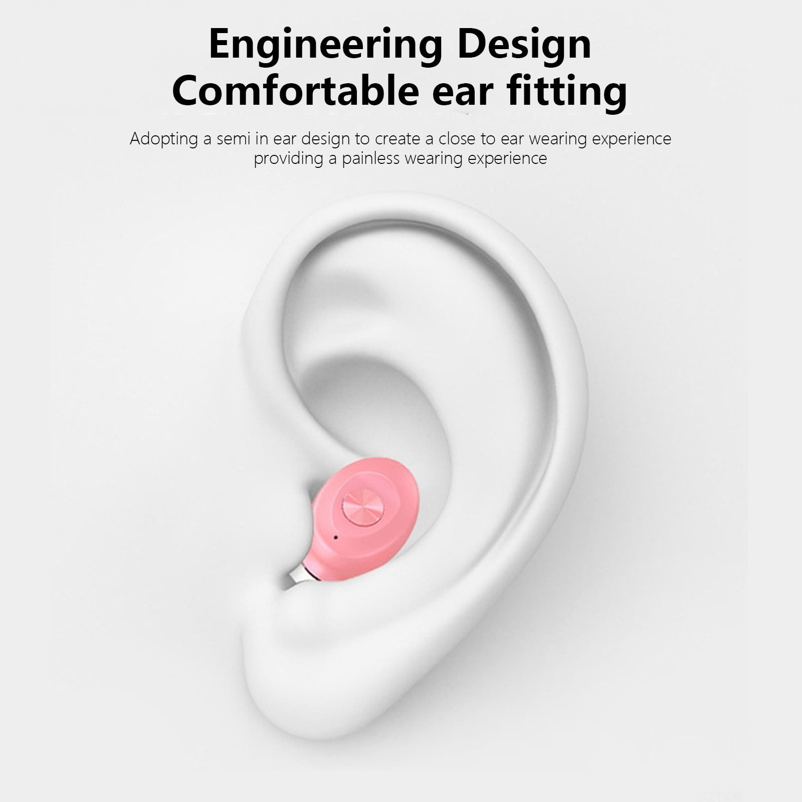 Wireless Earbuds, Bluetooth Earbuds Headphones Bass Stereo, IPX7 Waterproof Ear Buds with Mic LED Display, in Ear Earphones, 78H Playtime for Smartphone Laptop Pad Sports Workout,Pink