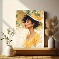 thumbnail image 6 of Elegant Woman in Yellow Hat Canvas Print, Suitable for Living Room, Bedroom, Dining Room, Hallway, Office, Cafe, 6 of 8