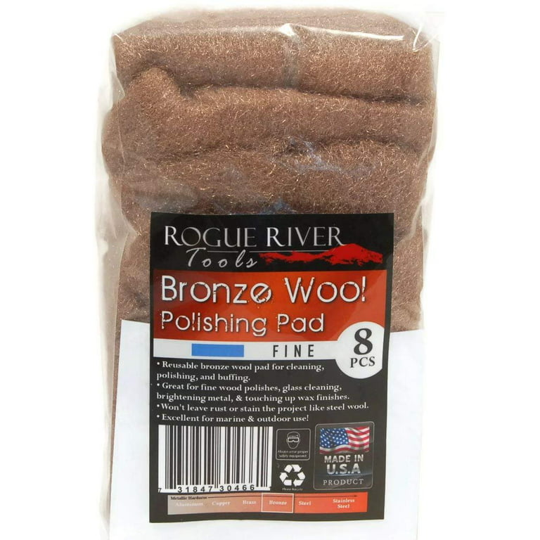 Pidgin selvbiografi Avl Rogue River Tools Bronze Wool Pads - FINE 8pc CHOOSE GRADE! Marine, Glass,  Wood, IndustrialSoft Touch, No Rust! Made in the USA - Walmart.com