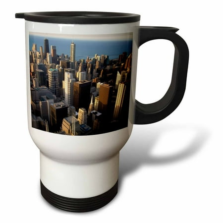3dRose Lake Michigan waterfront, Chicago, Illinois - US14 DFR0137 - David R. Frazier, Travel Mug, 14oz, Stainless Steel