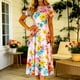 thumbnail image 1 of TaTaai Women's Casual Maxi Dress Round Neck Sleeveless Floral Print Fitted Stretchy Summer Dress Rose Pattern Long Dress Gift, 1 of 6
