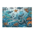 thumbnail image 2 of Ryvnso Octopus Sea Star Fish Bathroom Shaggy Rugs Toilet Mat Soft Contour Rug, 2 of 9