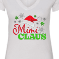 thumbnail image 4 of Inktastic Mimi Claus with Christmas Santa Hat and Snowflakes Women's V-Neck T-Shirt, 4 of 5