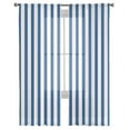 thumbnail image 3 of White Blue Stripes Geometric Sheer Curtains Window Treatment for Kitchen Living Room Bedroom ration Modern Tulle Curtains, 3 of 7