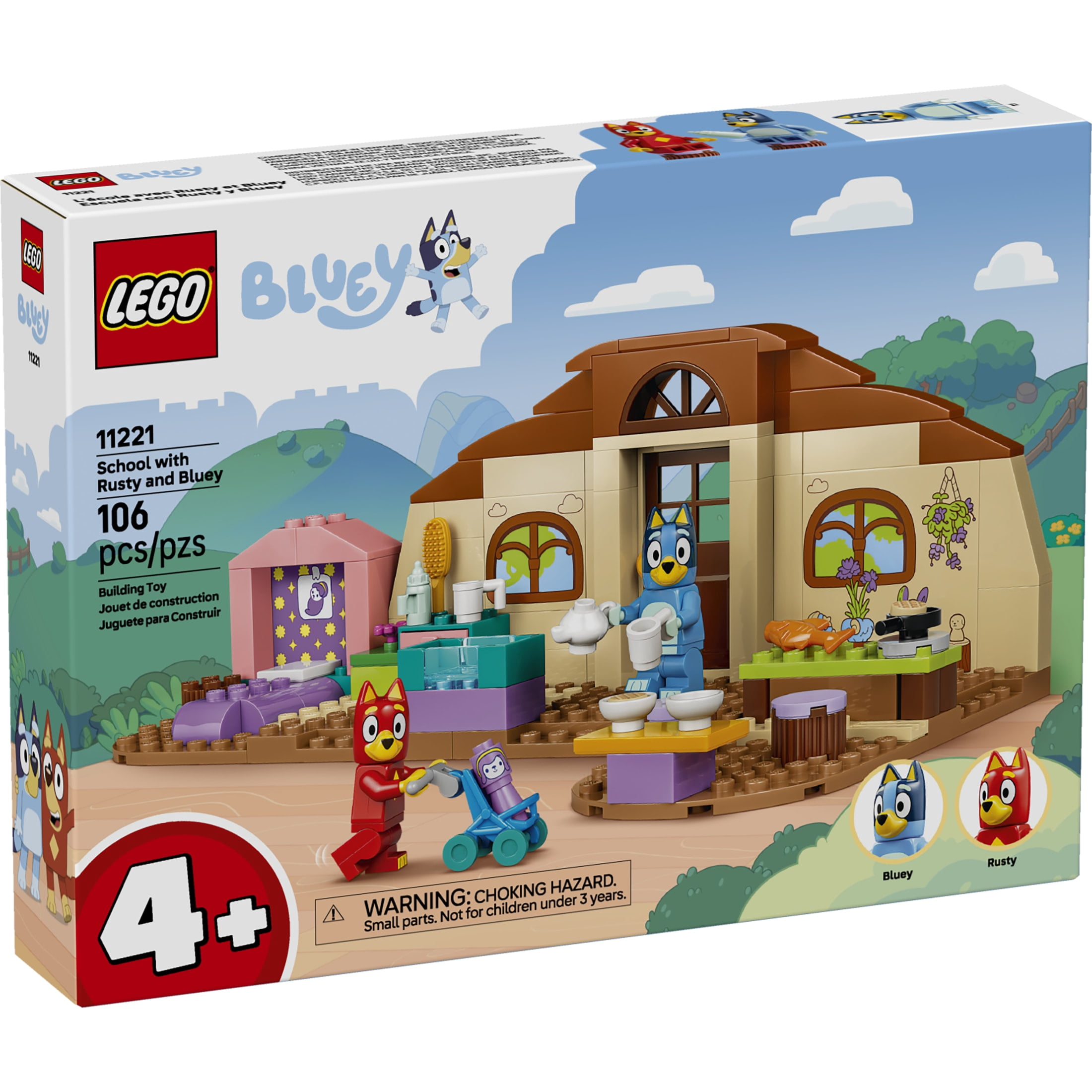 LEGO Bluey School with Rusty and Bluey - Building Toy for Girls & Boys, Ages 4+ - Toddler Figures & Playset - Gift for Birthdays - 11221