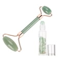 thumbnail image 4 of Rodillo facial de jade para eliminar arrugas, drenaje linfático y lifting facial con aceite esencial, botella verde, 4 of 14