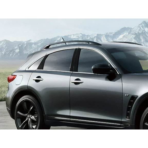 Rvinyl Pillar Post Window Trim Compatible with Infiniti QX70 2009-2019 - Carbon Fiber 3D (Black)