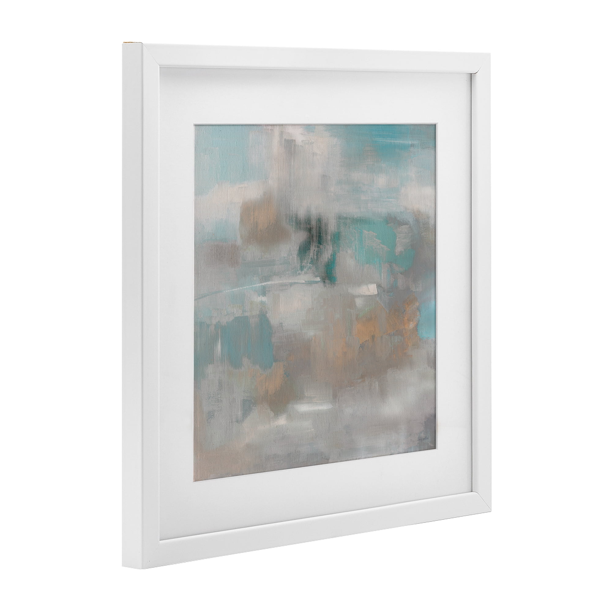 Stupell Industries Serene Soft Abstract Study White Framed Print Under Glass, design by Sally Swatland