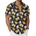 thumbnail image 5 of COSFO Short Sleeve Men's Button Down Shirts Beach Hawaiian Summer Shirts Regular Fit Casual Collared Tropical Vacation Tops, 5 of 7