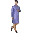 thumbnail image 4 of SKAVIJ Kurta Pyjama for Men 2-Piece Indian Traditional Party Dress Blue XL, 4 of 6