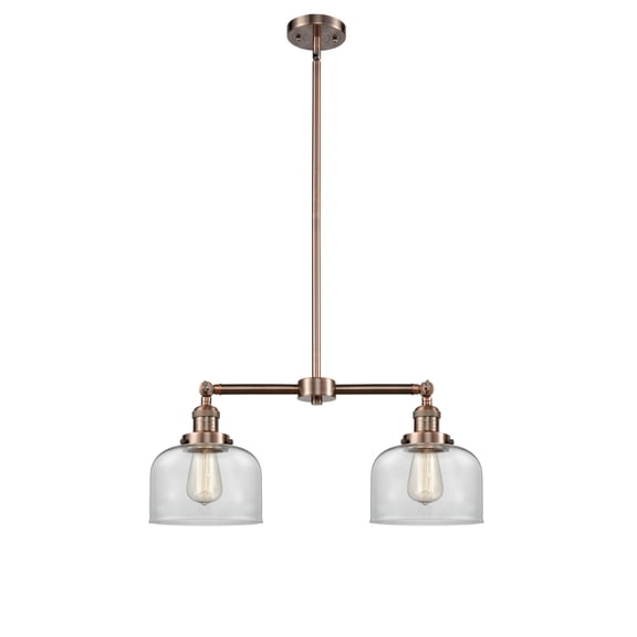 Innovations 209-AC-G72-LED Transitional Two Light Chandelier from Franklin Restoration collection in Copper finish, 5.00 inches