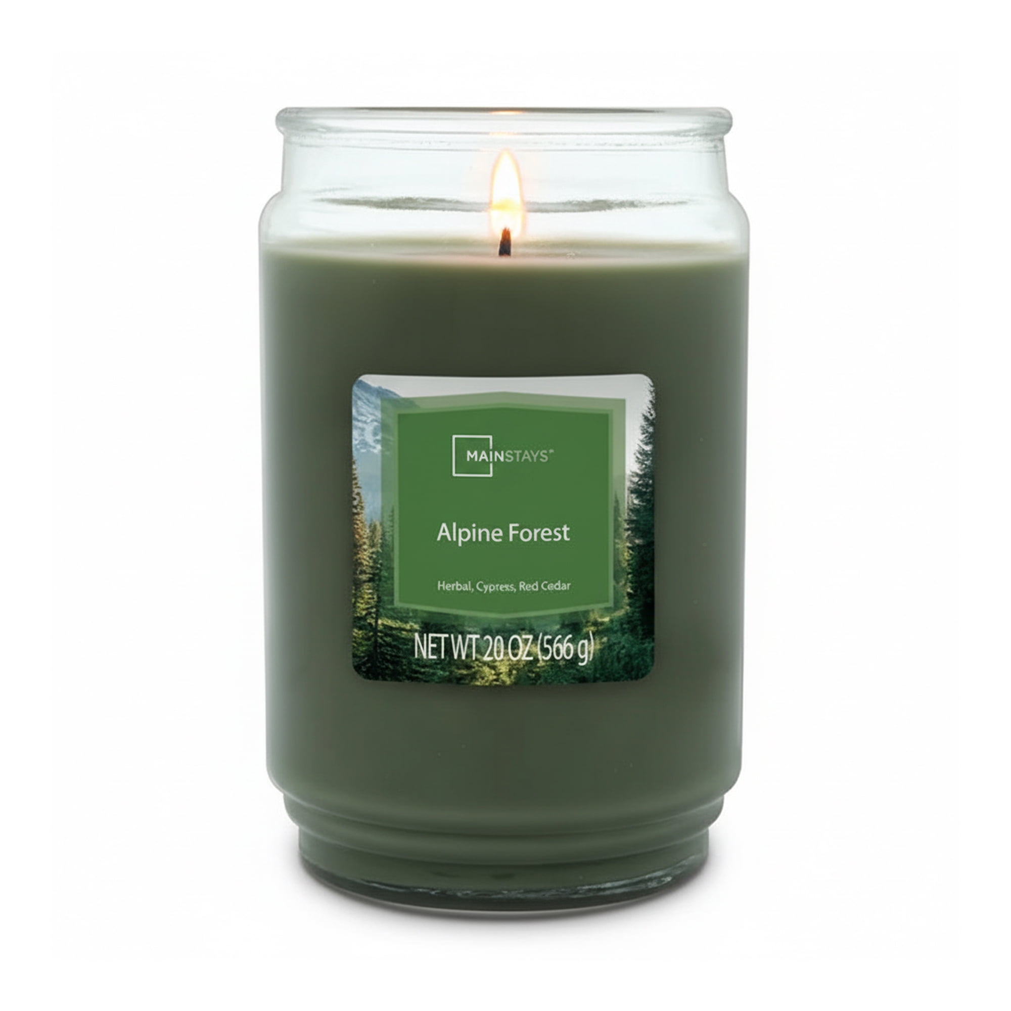(2 pack) Mainstays Alpine Forest Single-Wick Scented Glass Jar Candle, 20 oz