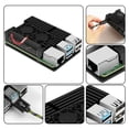 thumbnail image 4 of For RasPi 4b Metal Case, Double Fans Aluminum Alloy Material For RasPi 4b Heatsink  For Office, 4 of 8