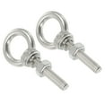thumbnail image 1 of Unique Bargains M10x50 3/8"x2" Stainless Steel Eye Bolts Threaded Screw Eyebolt, 2 Set, 1 of 4