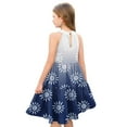 thumbnail image 4 of Abcomgle Girls Dresses Size 10-12 Casual Halter Neck Sleeveless Midi Dress Floral Print A-line Sundresses Loose Swing Skirt 7-8 Years,Dark Blue, 4 of 7
