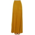 thumbnail image 2 of Made by Johnny Women's Solid Maxi Skirt with Elastic Waist Band XL MUSTARD, 2 of 6