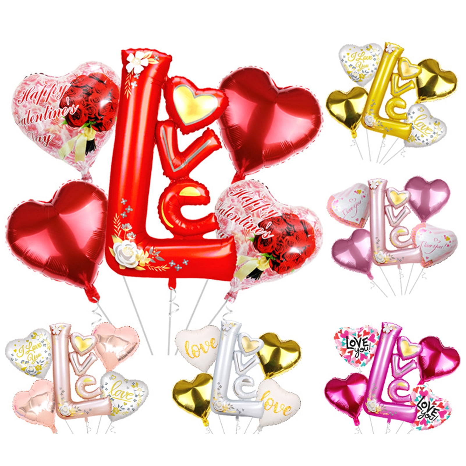  PartyWoo Valentines Balloons, 50 pcs Valentine