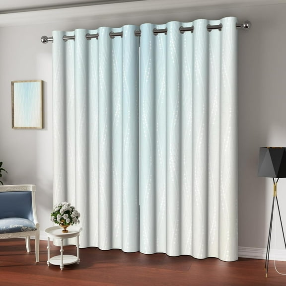 Beige Aqua Blackout Curtains For Bedroom Decor, Thermal Insulated Ombre Gradient Art Elegance Window Curtains Room Darkening 29"W x 63"L (Pack of 2)