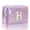 H, variant on Small Pouch for Feminine Products Travel Vanity Case with Lights Make up Cases Big Makeup Bag Scrunch Makeup Case Clear Top Large Capacity Embroidered Alphabet Makeup Bag Toiletry Bag Travel Storage