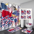 thumbnail image 2 of Independence Day Decorative Shower Curtain Bathroom Four-Piece Shower Curtain Decoration Set Digital Printing Bathroom Four-Piece Set Waterproof Shower Curtain Non-slip Mat Animal Series #NO.5, 2 of 5