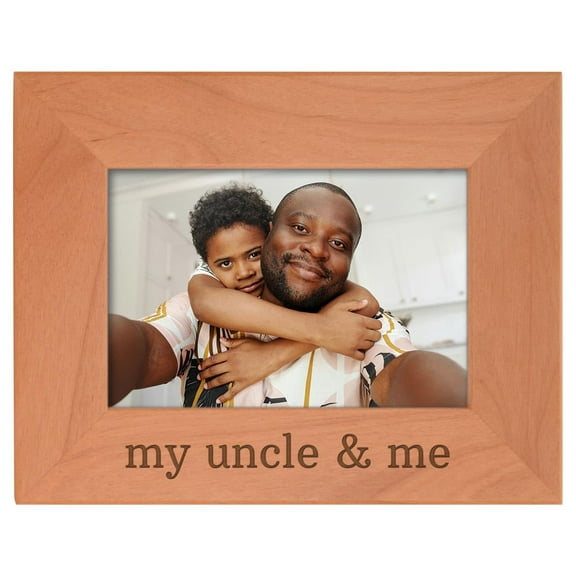 ThisWear Best Uncle Ever Gifts for Uncle and Me Natural Wood Engraved 4x6 Landscape Picture Frame Wood