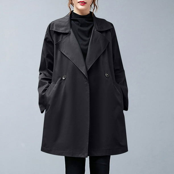 Chaqueta y abrigo informal de manga larga con capucha para mujer, cárdigan de lana con cremallera y solapa de color liso, chaqueta de manga larga, abrigo para mujer