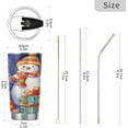 thumbnail image 3 of SKYSONIC Christmas Snowman Tumbler Stainless Steel Double Wall Vacuum Reusable Insulated Mug with Straw and Built-in Coaste for Cold and Hot Beverages, 12oz, 3 of 7