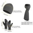 thumbnail image 6 of DcGZvy Men and Women Knitted Thick Hat Gloves Scarf Set Warmth Woolen Hat Scarf Gloves Three-piece Suit, 6 of 7