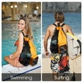 thumbnail image 2 of Drawstring Mesh Swim Backpack with Wet Pocket Lightweight Sports Equipment Bag for Swimming Gym Workout Grer Hand Carry Handle Beach Pool, Orange, 2 of 7