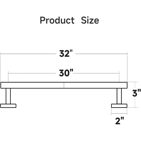 Brushed Nickel Bath Towel Bar - 30-Inch Towel Rack for Bathroom Wall Mounted, Thicken SUS304 Stainless Steel Towel Rod (Total Length 32-Inch).