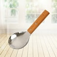 thumbnail image 6 of Masteelf Rice Spoon Stainless Steel Rice Scooper Kitchen Cooking Utensil Rice Paddle Soup Spoons with Wooden Handle for Thai Chinese Asian Brown, 6 of 10