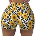 thumbnail image 2 of Fotbe Cow Print Sunflower Shorts Sin Costuras – Shorts Deportivos de Cintura Alta para Mujer, Elásticos para Gimnasio, Yoga, Running o Ciclismo-Medium, 2 of 8