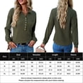 thumbnail image 2 of Blusa Mangas Largas Camisas con botones para mujer, blusas elegantes de punto informales, blusas cómodas para primavera y otoño Ygjytge ejercito verde T L para Mujer, 2 of 6