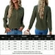 thumbnail image 2 of Blusa Mangas Largas Camisas con botones para mujer, blusas elegantes de punto informales, blusas cómodas para primavera y otoño Cgtredaw ejercito verde T L para Mujer, 2 of 6
