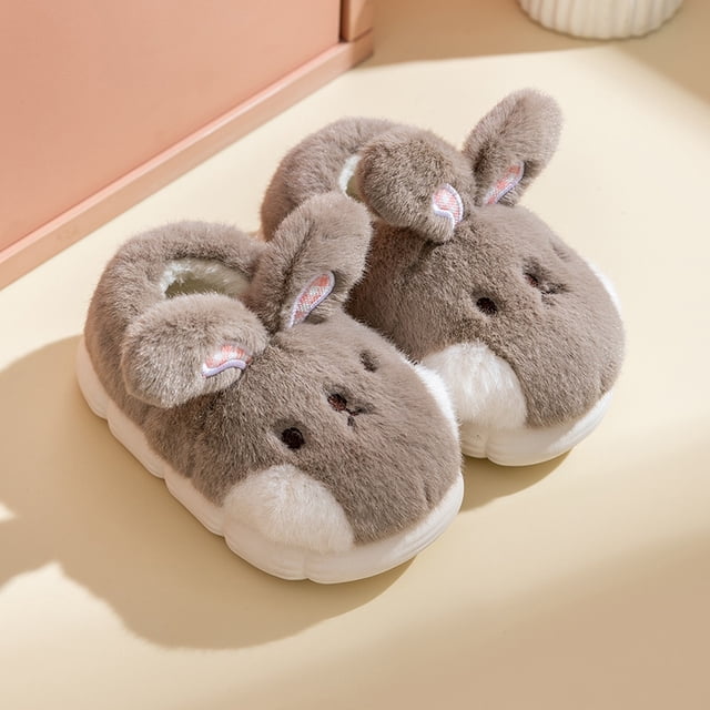 Pantuflas de conejo de algodón Liwang para niños Talla 180 gris