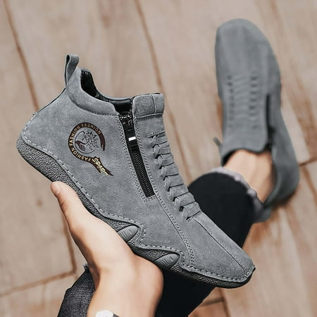 

ZXHACSJ Men s High Top Mountaineering Shoes For Leisure Couple Shoes Men s Shoes Gray 40