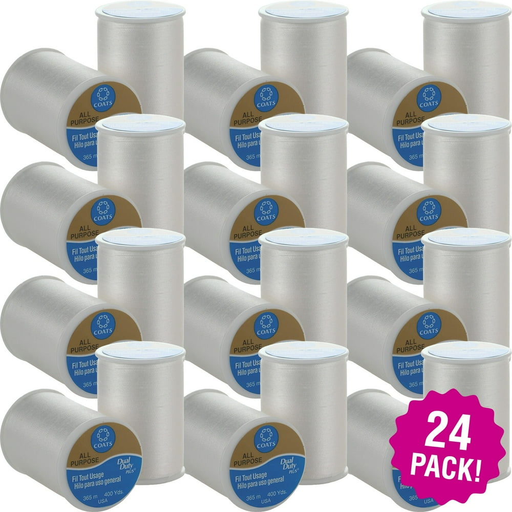 Coats Dual Duty AllPurpose Thread 400yd White, Multipack of 24