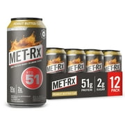 MET-Rx RTD 51 Protein Shake, Peanut Butter Cup, 51g Protein, 15 Fl Oz., 12 Ct