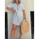 thumbnail image 2 of Vestido camisero vaquero azul para mujer, Vestido camisero Vintage elegante, ropa de calle informal de gran tamaño, minivestido S-5XL 2023, 2 of 4