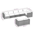 thumbnail image 3 of vidaXL 8 Piece Garden Lounge Set with Cushions Grey Poly Rattan, 3 of 4