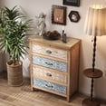 thumbnail image 2 of LiviNest 24in Vintage Storage Dresser: 4-Drawer Chest for Small Spaces - Distressed Wood & Ornate Pattern Design - Fits Bedside & Living Room Corners, 2 of 6